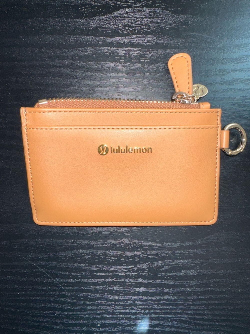 lululemon athletica Orange Leather Card & Key Holder